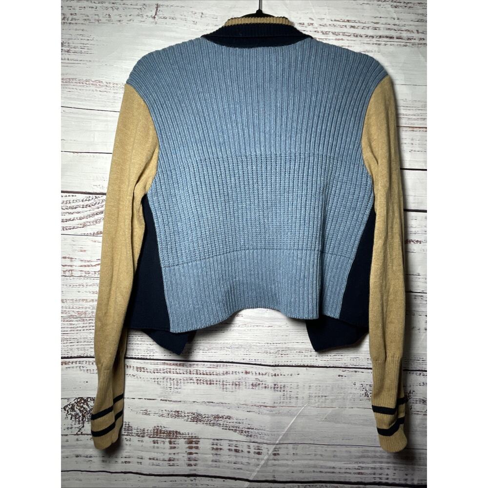 Cabi Sweater Womens Medium Colorblock Open Front Knit Cardigan Preppy Jacket - Picture 7 of 7